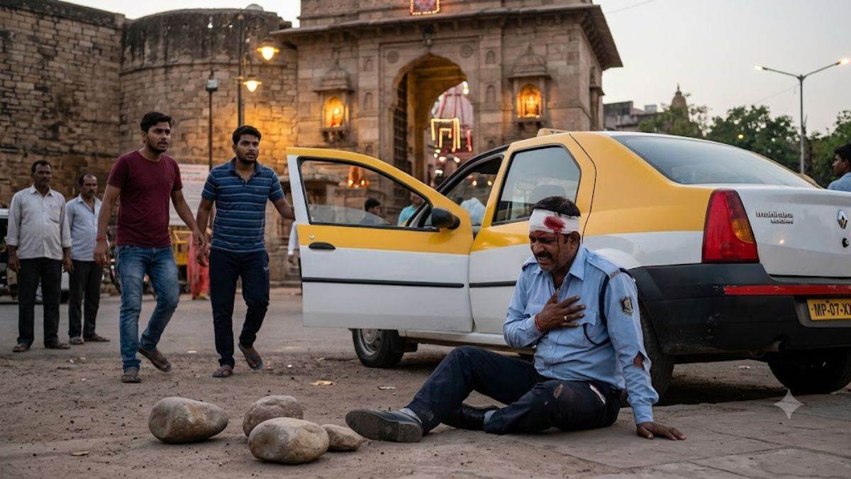धार्मिक स्थलों का दर्शन करने निकले युवकों ने खुद टैक्सी चलाने की बात कह ड्राइवर से मांगी चाबी, मना करने पर सिर और सीने पर पत्थरों से किया वार, गंभीर हालत में ग्वालियर रेफर