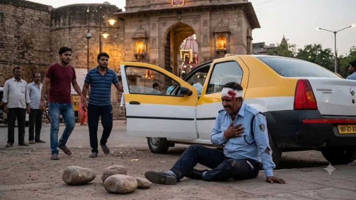 धार्मिक स्थलों का दर्शन करने निकले युवकों ने खुद टैक्सी चलाने की बात कह ड्राइवर से मांगी चाबी, मना करने पर सिर और सीने पर पत्थरों से किया वार, गंभीर हालत में ग्वालियर रेफर