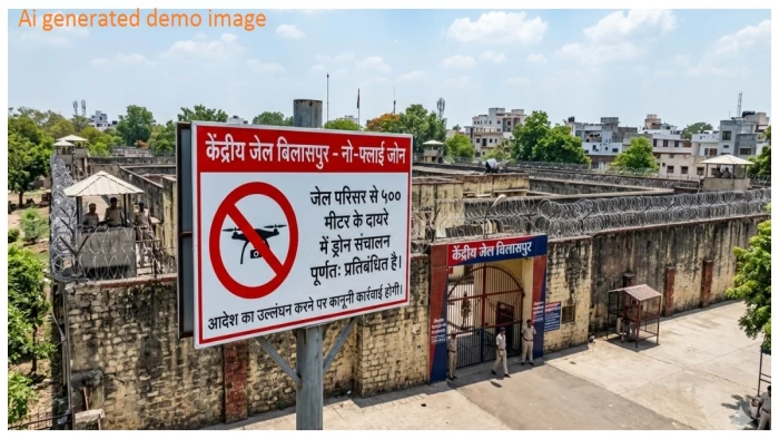 बिलासपुर केंद्रीय जेल बना 'नो-फ्लाई जोन', 500 मीटर के दायरे में ड्रोन उड़ाया तो होगी कार्रवाई