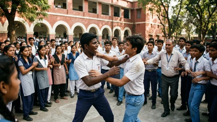 उज्जैन : क्लासरूम में छात्र ने सहपाठी पर नुकीली चीज से किया हमला, सीने में लगी चोट