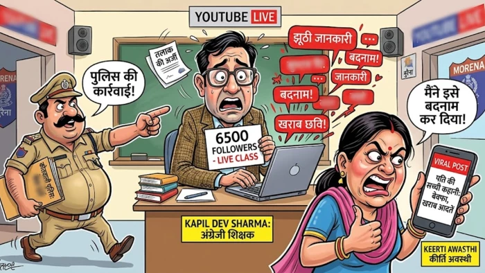 यूट्यूब पर पढ़ाने वाले पति को बदनाम करने वायरल किया झूठा पोस्ट, मुरैना पुलिस ने पत्नी के खिलाफ दर्ज किया केस