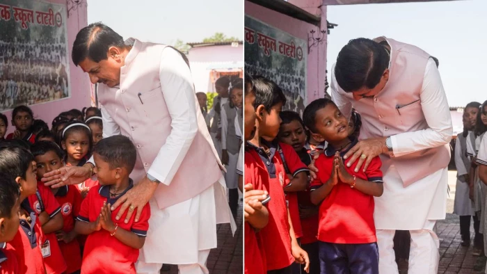 अचानक स्कूल पहुंचे सीएम मोहन यादव को देख खिले बच्चों के चेहरे, नन्हें-मुन्ने बच्चों से पूछे नाम, पढ़ाई का हाल जाना