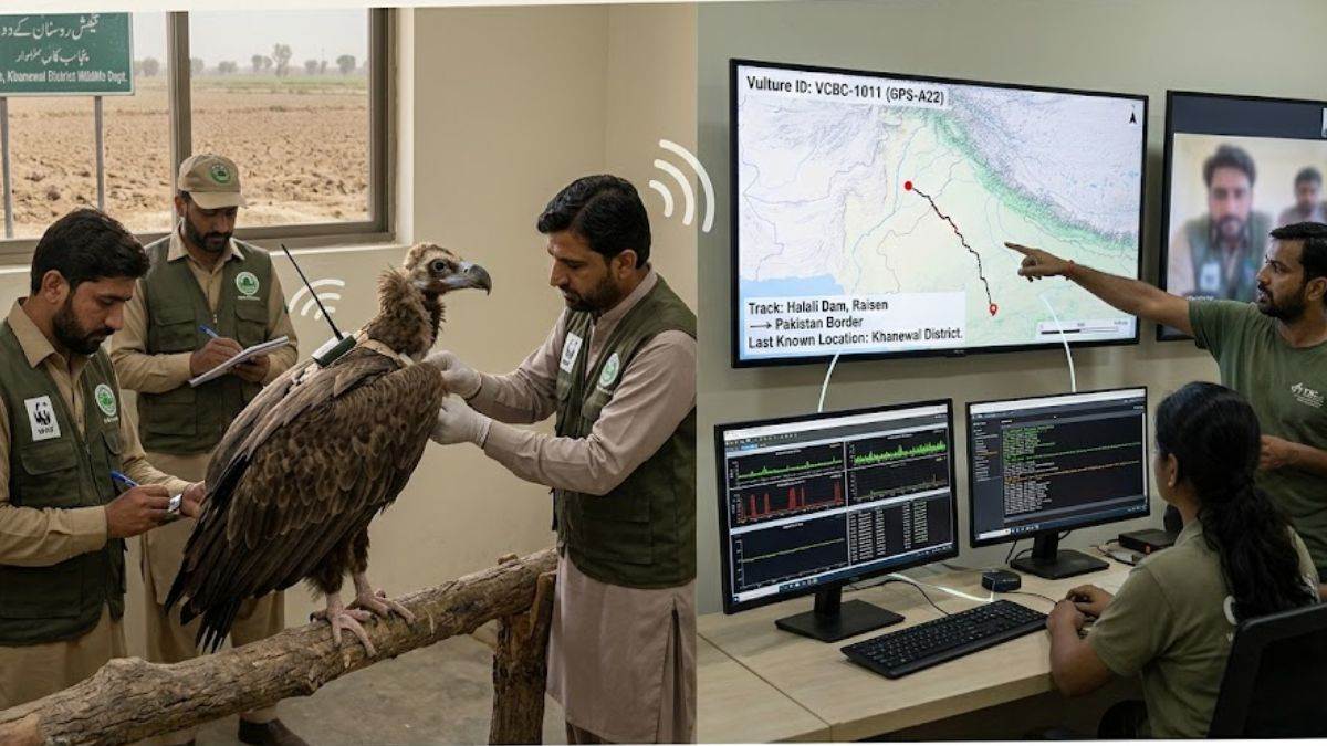 MP का 'काला गिद्ध' रायसेन से उड़कर पाकिस्तान पहुंचा, GPS लगा परिंदा तूफान में हुआ जख्मी