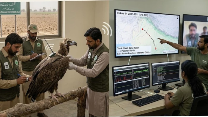 MP का 'काला गिद्ध' रायसेन से उड़कर पाकिस्तान पहुंचा, GPS लगा परिंदा तूफान में हुआ जख्मी