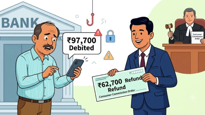 साइबर ठगी होने पर बैंक को देने होंगे रुपये, उपभोक्ता आयोग ने 62,700 रुपये लौटाने को कहा