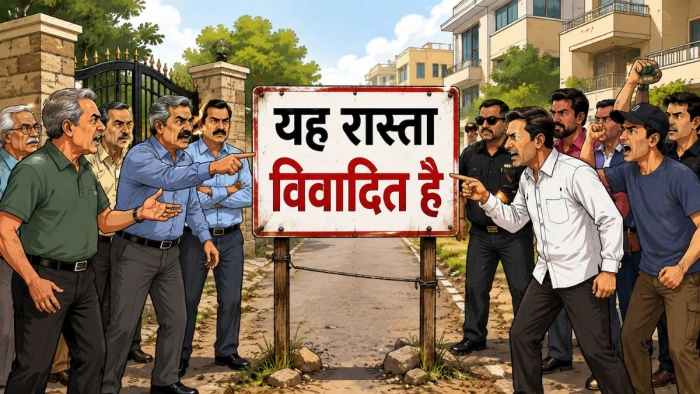 भोपाल में विवादित रास्ते पर बवाल; प्रोफेसर के कपड़े फाड़े, रिटायर्ड कमांडर और विंग कमांडर से भी की अभद्रता