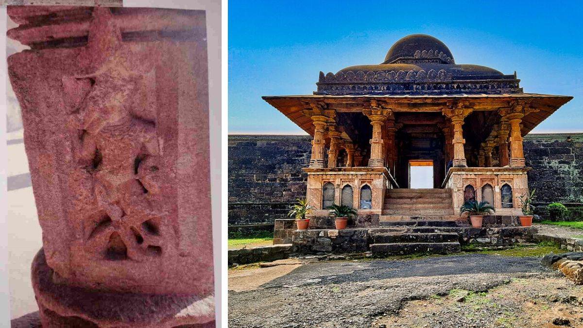 धार में लाट मस्जिद के पाषाण स्तंभ पर वराह मूर्ति, 15 सितंबर को मार्च निकालने पर अड़ी सनातन प्रहरी समिति