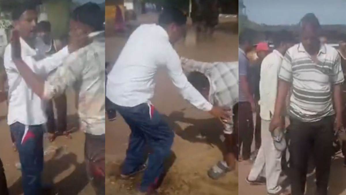 कटनी के बहोरीबंद में सरपंच ने ग्रामीण को चप्पलों से पीटा, गाली-गलौज का वीडियो वायरल
