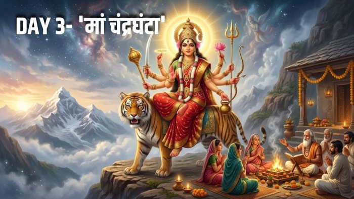 शारदीय नवरात्रि डे 3: पढ़ें भय, रोग और शत्रुओं से मुक्ति दिलाने वाली 'मां चंद्रघंटा' की सम्पूर्ण कथा