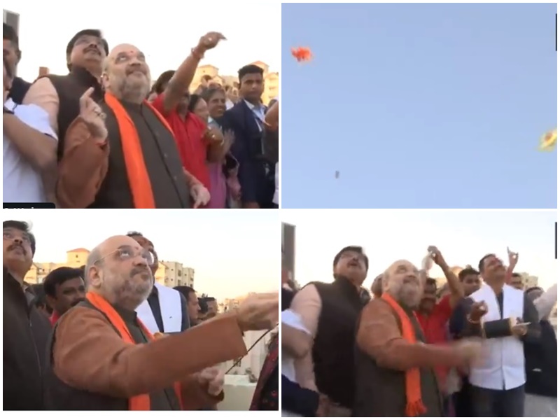 Amit Shah flew kites such expressions Seen on his face watch this  Interesting video