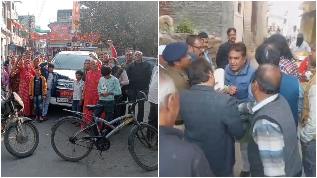 रतलाम में पानी को लेकर हंगामा, लोगों ने घेरा तो नगर निगम कमिश्नर गाड़ी छोड़ गए