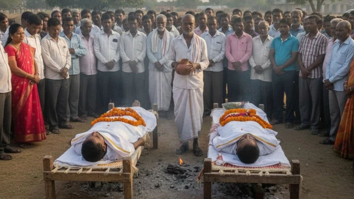बेटे की मौत का गम नहीं सह पाया बुजुर्ग पिता, कुछ ही देर में त्यागे प्राण, पिता-पुत्र का एक साथ हुआ अंतिम संस्कार