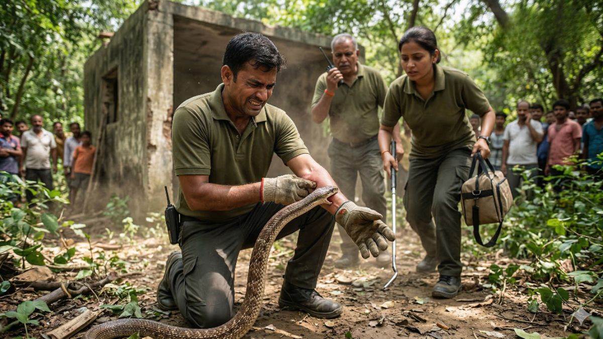 चप्पल से कोबरा का फन दबाना पड़ा महंगा, रेस्क्यू के दौरान सर्प मित्र को सांप ने डसा, डॉक्टरों ने बचाई जान