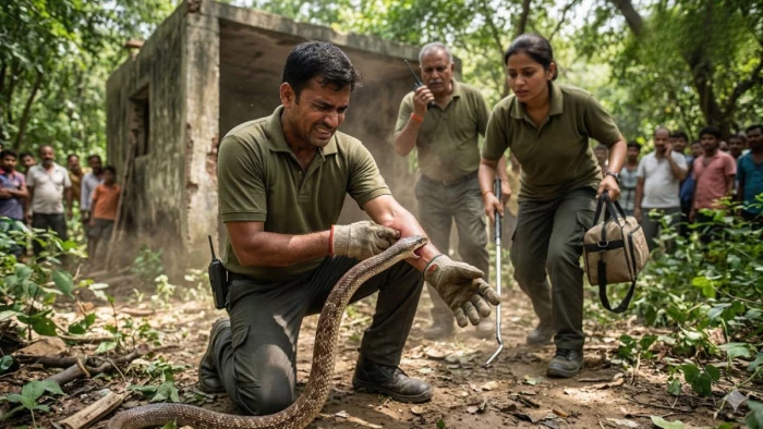 चप्पल से कोबरा का फन दबाना पड़ा महंगा, रेस्क्यू के दौरान सर्प मित्र को सांप ने डसा, डॉक्टरों ने बचाई जान
