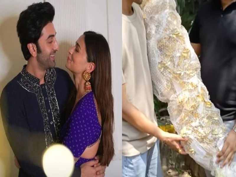 Ranbir And Alia Wedding: रणबीर और आलिया की शादी में सोने का गुलदस्ता लेकर पहुंचा फैन