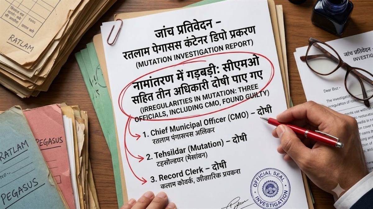 रतलाम पेगासस कंटेनर डिपो प्रकरण: नामांतरण में गड़बड़ी, सीएमओ सहित तीन अधिकारी दोषी