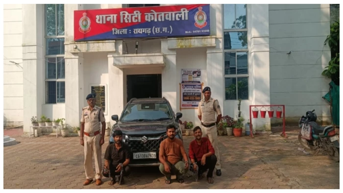 300 सीसीटीवी कैमरों की मदद से रायगढ़ पुलिस ने किया ट्रेलर डाला चोरी का खुलासा: तीन शातिर चोर गिरफ्तार
