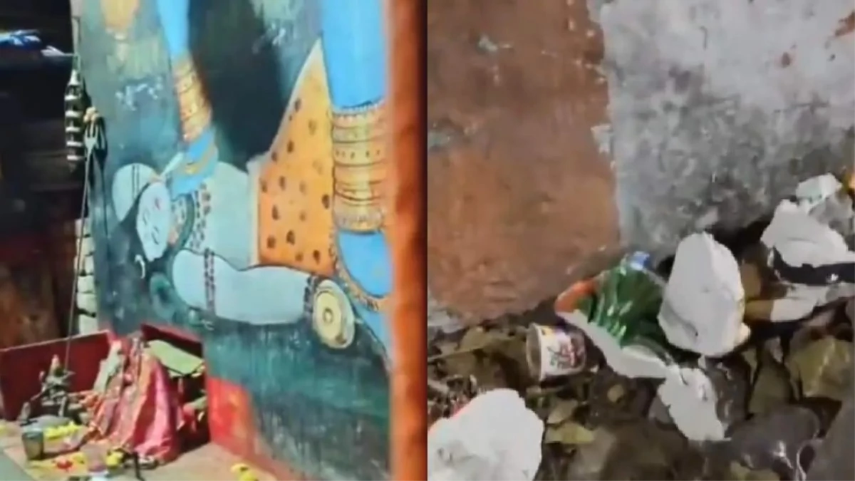 हैदराबाद के मंदिर में तोड़फोड़ के बाद बिगड़ा माहौल, मौके पर पहुंचे ओवैसी; VIDEO