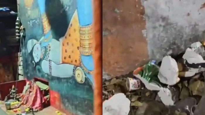 हैदराबाद के मंदिर में तोड़फोड़ के बाद बिगड़ा माहौल, मौके पर पहुंचे ओवैसी; VIDEO
