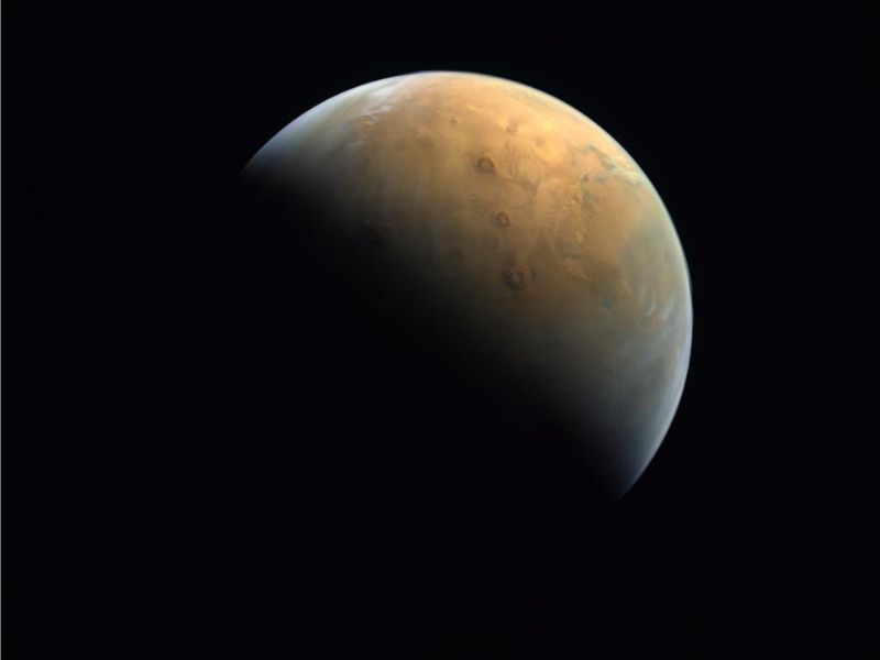 Uae Hope Mission Transmits First Image Of Mars And Its Largest Volcano