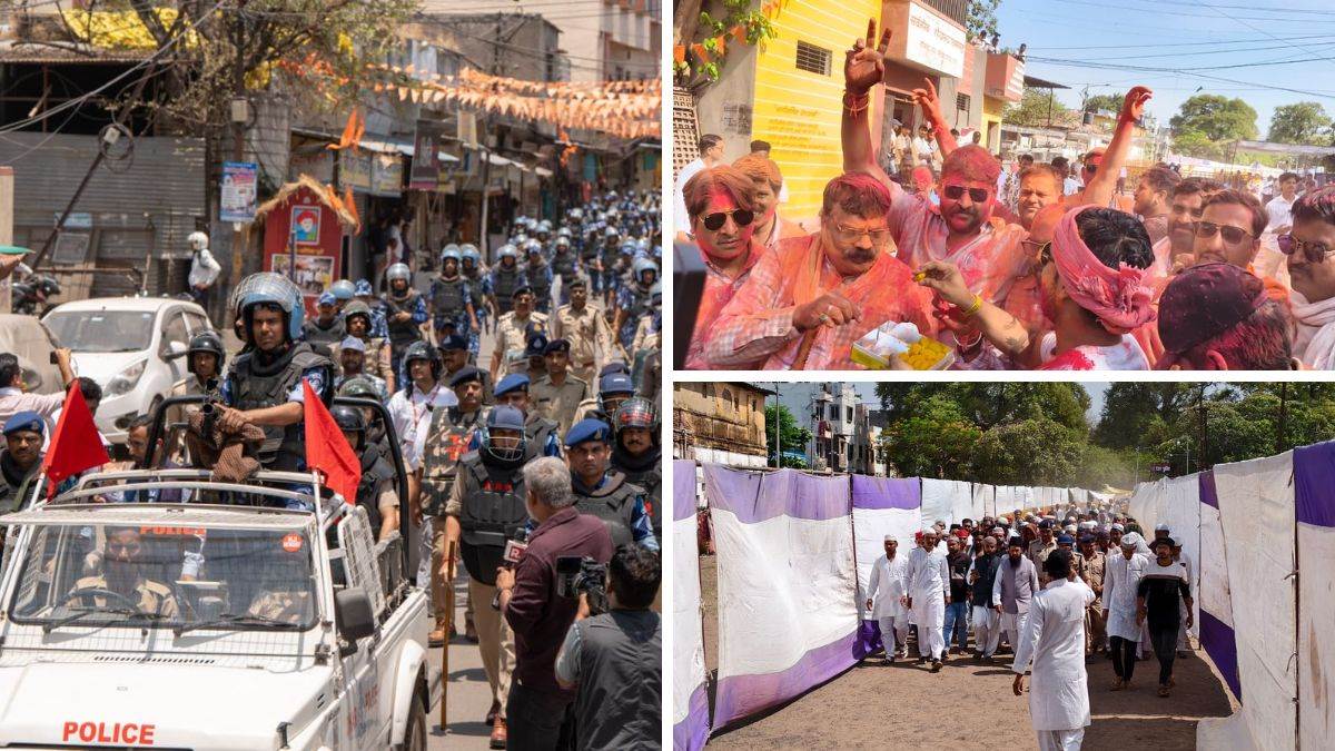 भोजशालाः कड़ी सुरक्षा में हुई नमाज, बाहर मनाई होली, 1500 से अधिक पुलिसकर्मी सुबह पहुंच गए थे धार, पढ़ें ग्रांउड रिपोर्ट में पल-पल का हाल
