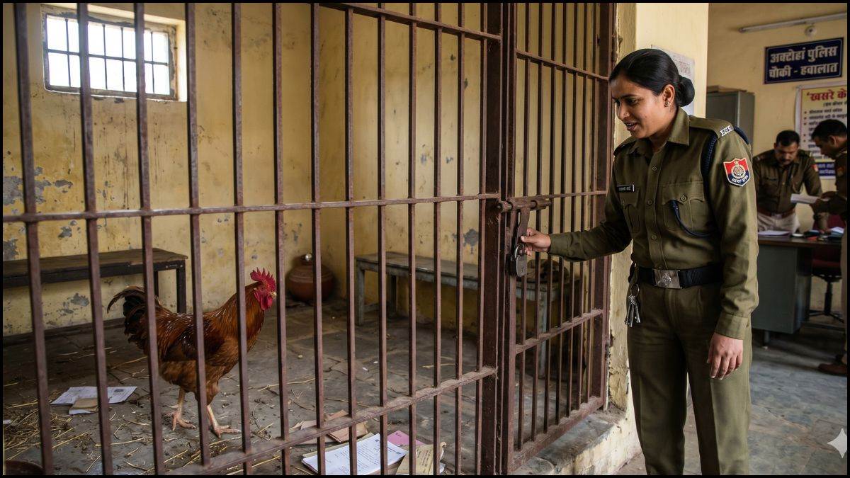 अजब एमपी की गजब पुलिस... हवालात में बंद कर दिया मुर्गा, वीडियो वायरल होने के बाद मचा हड़कंप