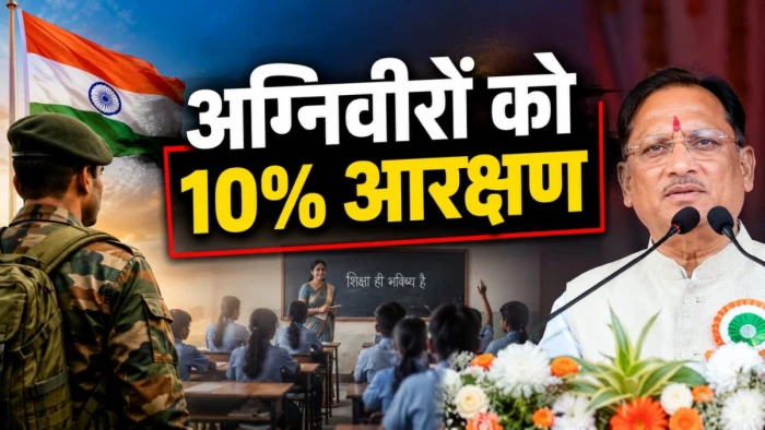 छत्तीसगढ़ में अग्निवीरों को मिलेगा 10% आरक्षण, शिक्षकों के पदों पर भी होगी भर्ती, स्वतंत्रता दिवस पर सीएम साय का बड़ा ऐलान