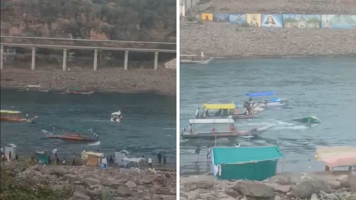 ओंकारेश्वर के ब्रह्मपुरी घाट पर बड़ा हादसा टला, नाव पलटी; लाइफ जैकेट बनी 10 श्रद्धालुओं का कवच