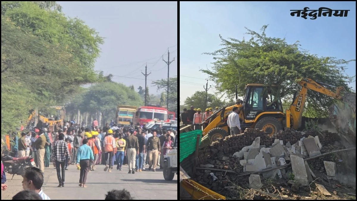 रतलाम में अतिक्रमण हटाने का भारी विरोध, प्रदर्शनकारियों ने किया 3 घंटे तक चक्काजाम, पुलिस की समझाइश के बाद खुली रोड