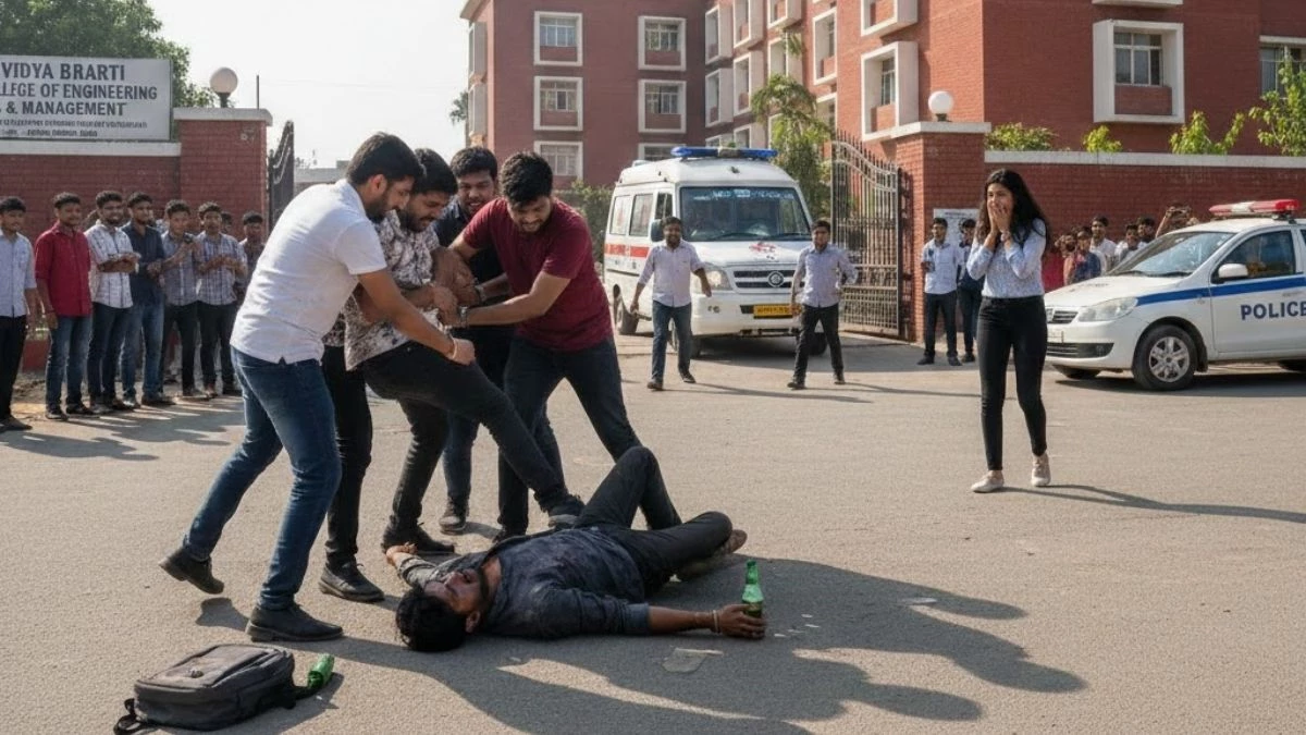 शराब के नशे में गर्लफ्रेंड से मिलने पहुंचा युवक... भोपाल में कॉलेज के बाहर छात्रों ने जमकर पीटा
