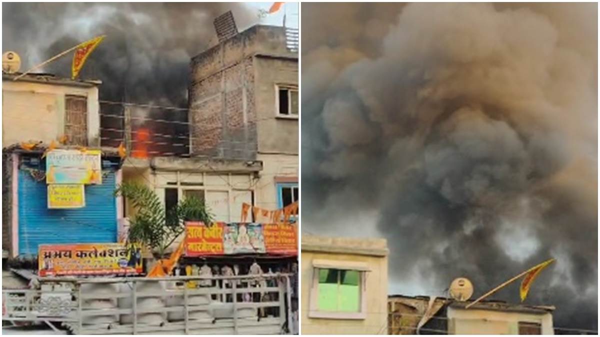 Fire in Indore: इंदौर में मालवा मिल के पास बेकरी वाली गली में लगी आग, संकरी गली होने से फायर वाहन नहीं पहुंचा अंदर