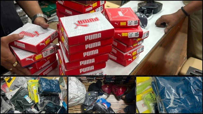 असली बताकर बेच रहे थे नकली माल! जबलपुर में पूमा कंपनी का फर्जी लोगो लगाने वाले दो बड़े कारोबारी गिरफ्तार