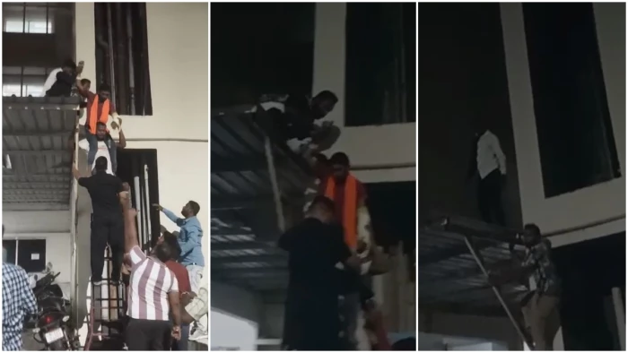 खंडवा में अस्पताल की चौथी बिल्डिंग से कूदा मरीज, टीन शेड से बची जान, मचा हड़कंप