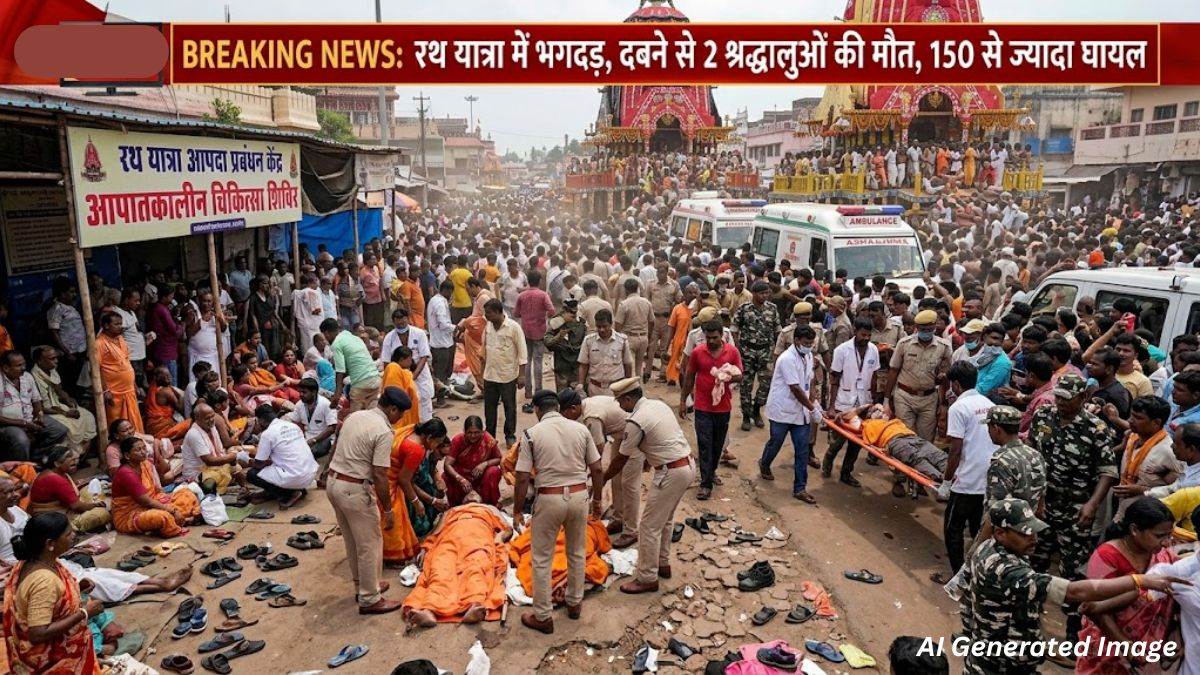 ओडिशा: पुरी में भगवान जगन्नाथ रथ यात्रा के दौरान भगदड़, दो श्रद्धालुओं की मौत, 150 से अधिक अस्पताल में भर्ती