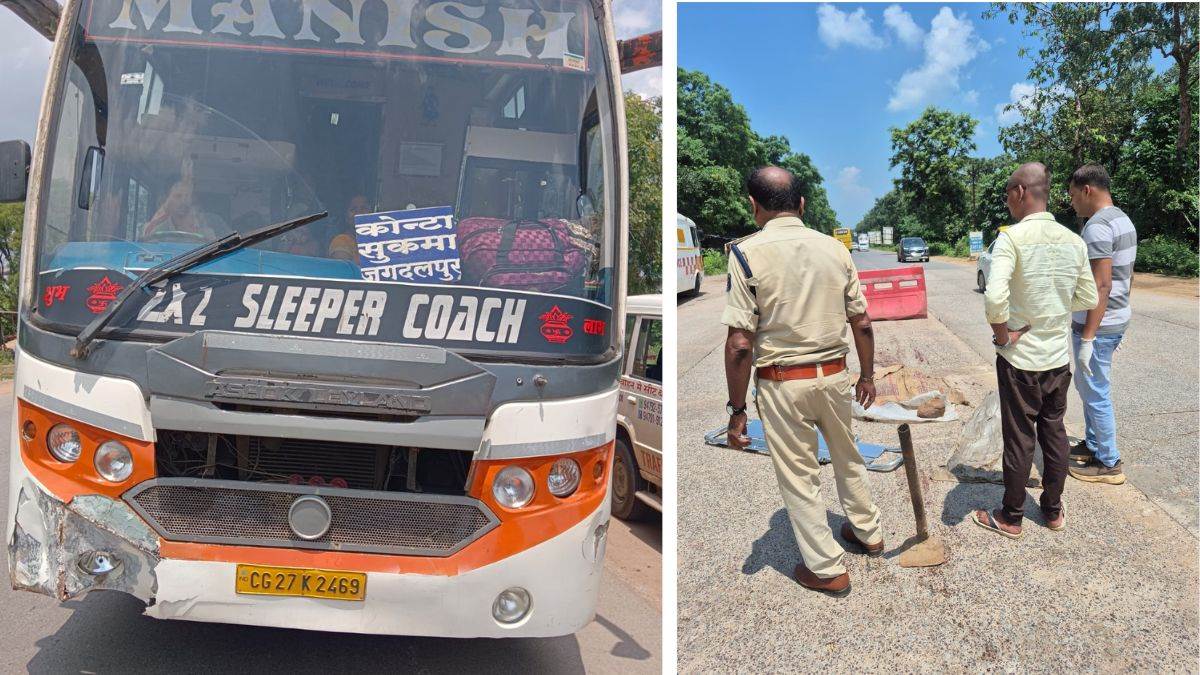 छत्तीसगढ़ के बालोद में NH-30 पर बस ने बाइक सवार को 5 किमी तक घसीटा, एक पैर कट गया, शरीर बुरी तरह हुआ क्षत-विक्षत