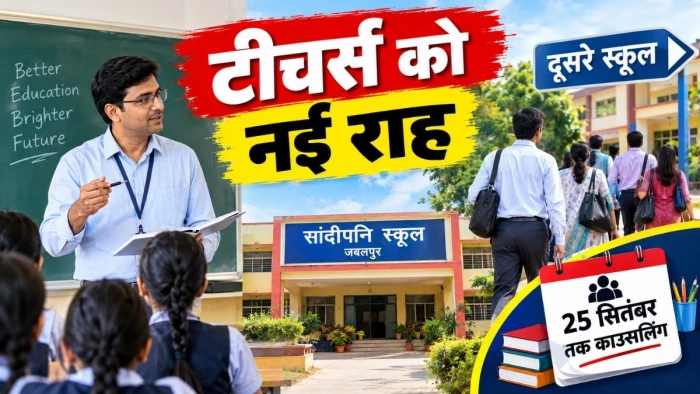 जबलपुर के सांदीपनि स्कूलों के शिक्षक अब दूसरे स्कूलों में भी जा सकेंगे, 25 सितंबर तक काउंसलिंग