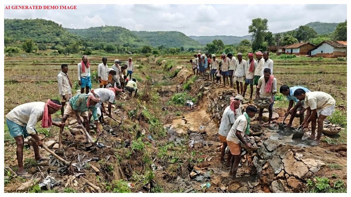 अधिकारियों ने कहा 'पैसा नहीं है' जशपुर में सूखी फसल बचाने 3 किमी नहर बांधने...