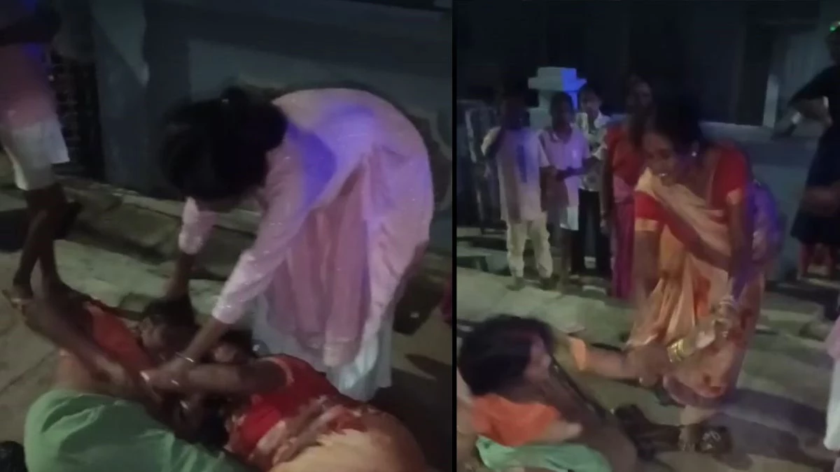 सतना में पति-पत्नी का झगड़ा बना तमाशा, दोनों की मांओं ने सड़क पर एक-दूसरे को जड़े घूंसे