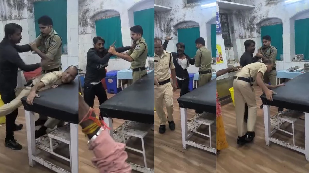 पिता के इलाज में देरी से भड़का युवक, पुलिसवालों को जमकर पीटा; वीडियो देख उड़े होश