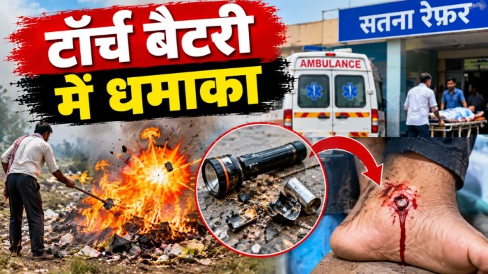 मैहर में कचरा जलाते समय तेज धमाके के साथ फटी टॉर्च की बैट्री, पैर में घुसा टुकड़ा; गंभीर हालत में सतना रेफर