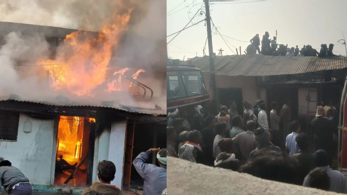 खंडवा के सक्तापुर में तीन घरों में लगी भीषण आग, सरपंच का भाई जिंदा जला
