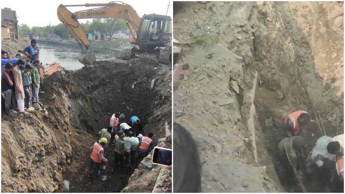 Indore News: इंदौर में सीवरेज के पाइप बिछाने के लिए गड्ढे में उतरे मजदूर की मिट्टी धंसने से मौत