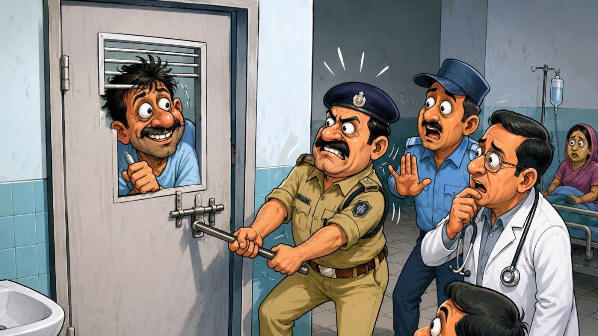 राजगढ़ जिला अस्पताल में हाईवोल्टेज ड्रामा: मरीज ने खुद को टॉयलेट में किया बंद, पुलिस-गार्ड ने मशक्कत के बाद निकाला बाहर