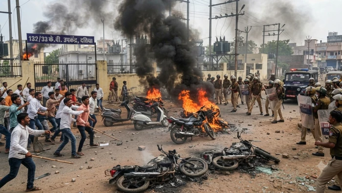 दतिया में नए बिजली सब स्टेशन विवाद को लेकर उपद्रव, पड़ोसी गांव से आए उत्पाती, बाइकें जलाईं