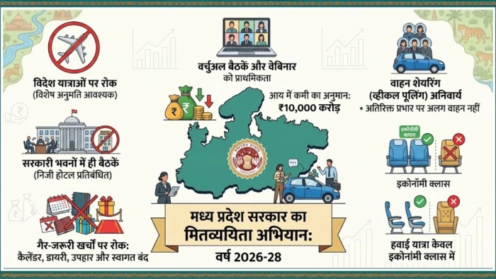 मध्य प्रदेश सरकार का बड़ा फैसला: अधिकारियों के हवाई सफर पर ब्रेक, एसी से लेकर वाहन तक बदले ये नियम