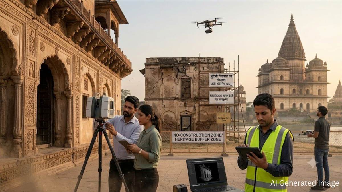यूनेस्को के मानकों पर ओरछा: 3D लेजर स्कैनिंग और GIS मैपिंग से सहेजी जा रही बुंदेली विरासत, नए निर्माण पर लगी रोक