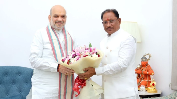 छत्तीसगढ़ के मुख्यमंत्री विष्णुदेव साय की केंद्रीय गृह मंत्री अमित शाह से मुलाकात