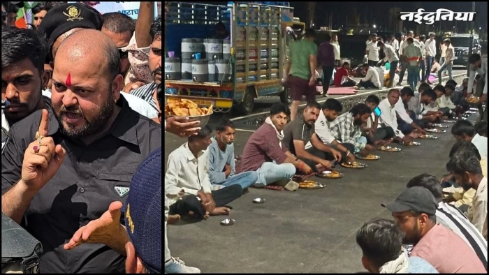 रतलाम में करणी सेना का आंदोलन, कलेक्टर के न आने पर सड़क को बनाया आशियाना, हाईवे पर ही लगाया पंगत और टेंट