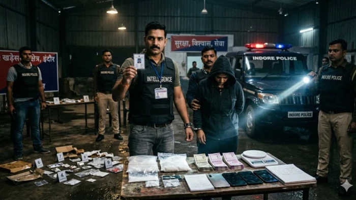 इंदौर में ऑपरेशन सीक्रेट : इंटेलिजेंस का पुलिसकर्मी, लेडी ड्रग्स माफिया गिरफ्तार, रातभर चली छापेमार कार्रवाई