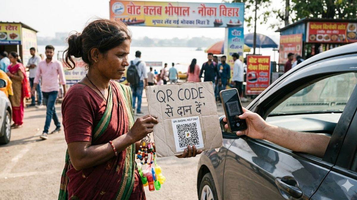 अब भिखारियों के पास भी QR कोड, कैश नहीं तो ऑनलाइन कर दीजिए दान, भोपाल के चौराहों से भिक्षावृत्ति खत्म करने के दावे फेल